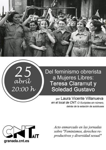 Del feminismo obrerista a Mujeres Libres. Teresa Claramunt y Soledad Gustavo | CNT-AIT Granada
